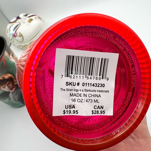 Tumbler & Cup- Starbucks 2023 Dragonfruit Neon Pink Stripe GRANDE & Harry Potter - Picture 9 of 17